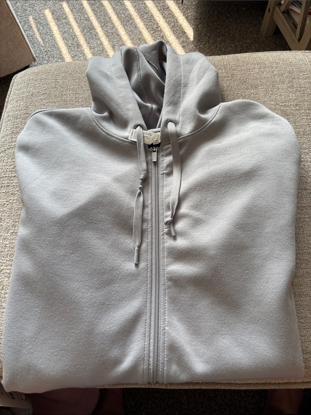90 Degree By Reflex Light Gray Full-Zip Performance Hoodie